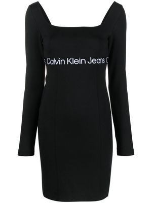 Calvin Klein Jeans robe courte en jersey à bande logo - Noir