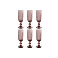 Set van bekers Home ESPRIT Roze Kristal 6 x 6 x 18,4 cm (6 Stuks)