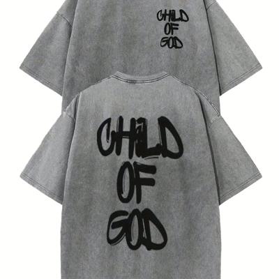 Men's Oversized Washed Cotton T-Shirt | Dark Grey Graphic Tee Dark Grey / S