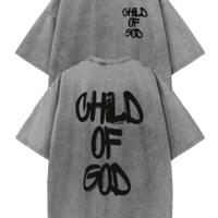 Men's Oversized Washed Cotton T-Shirt | Dark Grey Graphic Tee Dark Grey / S