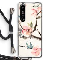 Japanse bloemen: Sony Xperia 1 III Transparant Hoesje met koord