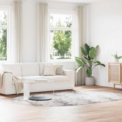 Hoogpolig vloerkleed NAVARRA 300x200 cm polyester lichtgrijs