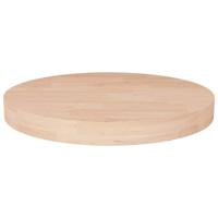 Tafelblad rond 50x4 cm onbehandeld massief eikenhout