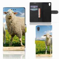 Sony Xperia XA1 | Telefoonhoesje | Met pasjeshouder | Schaap en Lammetje