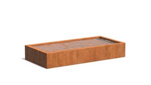Cortenstaal vijverbak 250x120x40cm.