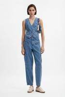 Gestreepte denim cargobroek - BLUE - 38