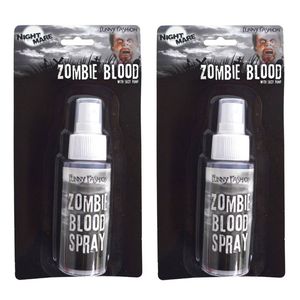 2x stuks horror nep bloed spray 60 ml - Schmink