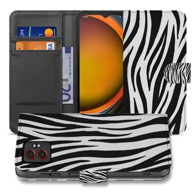 Samsung Galaxy Xcover 7 Pro | Book Case | Zebra Print Zwart Wit | Portemonnee hoesje