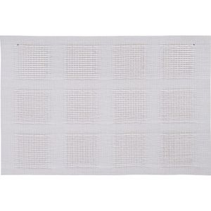 1x Witte onderlegger/placemat met gevlochten/geweven uiterlijk 45 x 30 cm