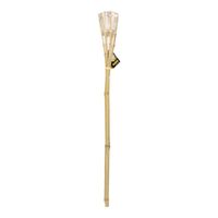 Bamboe tuinfakkel - citronella - met LED verlichting - 76 cm - thumbnail