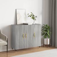 Dressoir 90x34x80 cm bewerkt hout grijs sonoma eikenkleurig - thumbnail