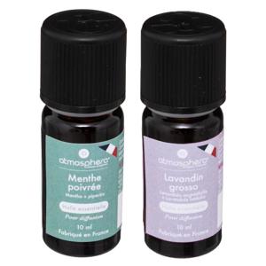 Aromatische Etherische olie - set van 2 geuren - Lavendel en pepermunt/mint - huisparfum navulling