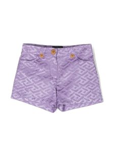 Versace Kids short La Greca à logo en jacquard - Violet