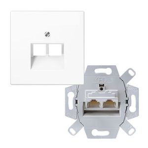 Jung UTP computer inbouw datadoos RJ45 Cat6 2V UAE8-8 UPOK6