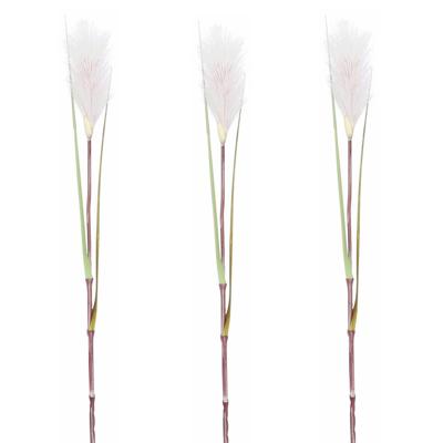 Rietgras/pluimgras kunstplant losse steel - 3x stuks - takken - roze/witte pluim - 72 cm