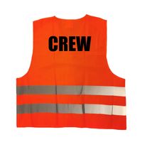 Crew / personeel vestje / hesje oranje met reflecterende strepen voor volwassenen   -