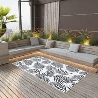VidaXL Buitenkleed arakil 80x150 cm pp wit en zwart