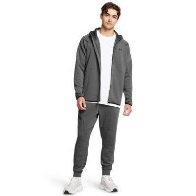 Under Armour Unstoppable Fleece Joggingpak Hooded Full-Zip Donkergrijs Zwart