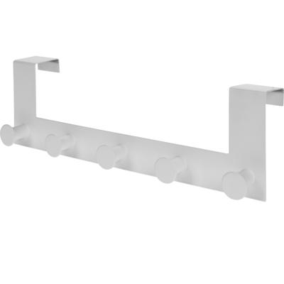 Kastdeur kapstok - metaal - 5 haken - wit - 39cm - Kleding / jassen ophangen - Deur kapstokken