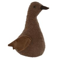 Deurstopper eend - bruin - polyester - kinderkamer - 21 x 12 x 29 cm