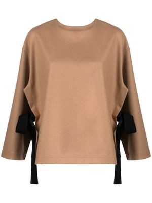 Erika Cavallini blouse cape en éponge - Marron