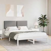 Bedframe met Gevoerd Hoofdgedeelte Lichtgrijs 150 x 200 cm