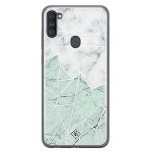 Samsung Galaxy A11 siliconen telefoonhoesje - Marmer mint mix