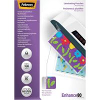 Fellowes lamineerhoes Enhance80 geperforeerd ft228 x 303 mm, 160 micron (2 x 80 micron), pak van 100 stuk