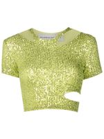 Gloria Coelho haut crop à sequins brodés - Vert