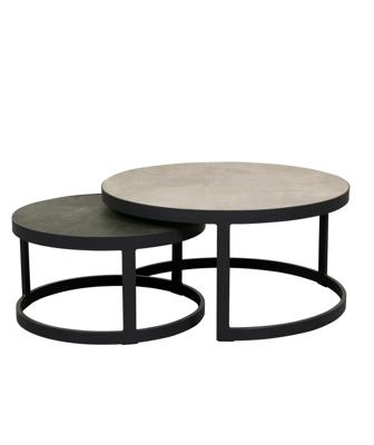 Sprog tafel set 80cm en 60 cm rond matt royal grey Sprog tafel set 80cm en 60 cm rond matt royal grey
