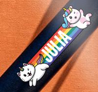 Fietssticker regenboog met eenhoorn kat