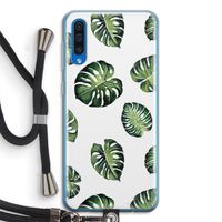 Tropische bladeren: Samsung Galaxy A50 Transparant Hoesje met koord