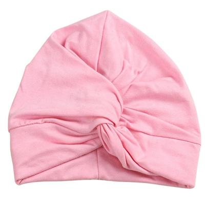 Baby mutsje katoen zachte tulband knoop zomer Boho Kids meisjes pasgeboren GLB (roze)