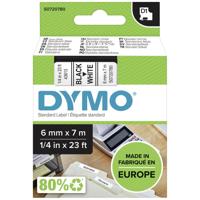 Labeltape DYMO D1 43613 Polyester Tapekleur: Wit Tekstkleur:Zwart 6 mm 7 m