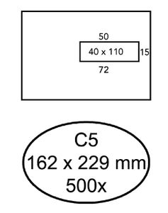 Envelop Quantore 162x229mm venster 4x11cm rechts 500stuks