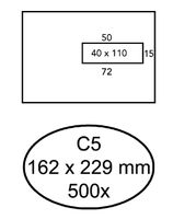 Envelop Quantore 162x229mm venster 4x11cm rechts 500stuks - thumbnail