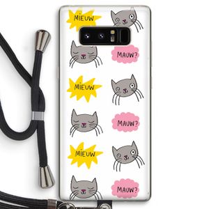 Meow: Samsung Galaxy Note 8 Transparant Hoesje met koord