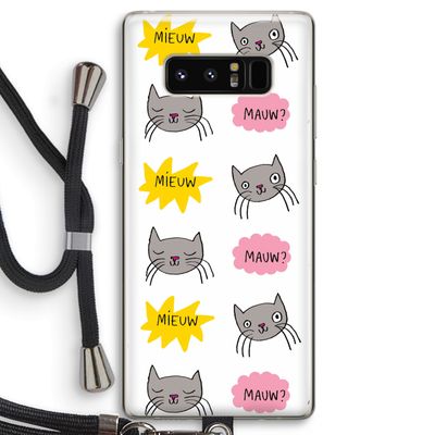 Meow: Samsung Galaxy Note 8 Transparant Hoesje met koord