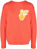 Off-White pull Hands Off en maille intarsia - Orange - thumbnail