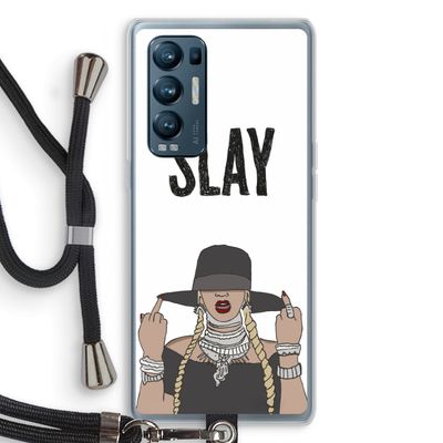Slay All Day: Oppo Find X3 Neo Transparant Hoesje met koord