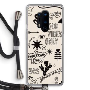 Good vibes: OnePlus 8 Pro Transparant Hoesje met koord