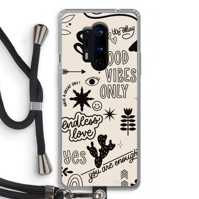 Good vibes: OnePlus 8 Pro Transparant Hoesje met koord