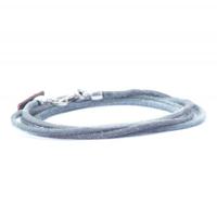 Qoss Leren Ketting Noa Grijs 100 cm