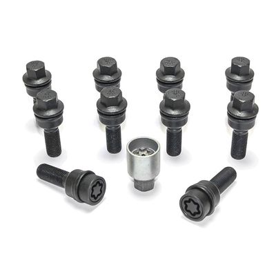 H&R Wielboutenset bolkonisch R14 M14x1.50 - Lengte 42mm - Zwart - 10 stuks (bv. Audi Q3, Q5) - incl. HRB1454207ASET