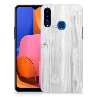 Samsung Galaxy A20s | Bumper Hoesje | White Wood