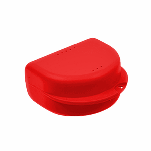 Gebitsbakje voor Protheses, Beugels, Bitjes - Rood - Medium
