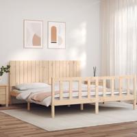 Bedframe met hoofdbord massief hout