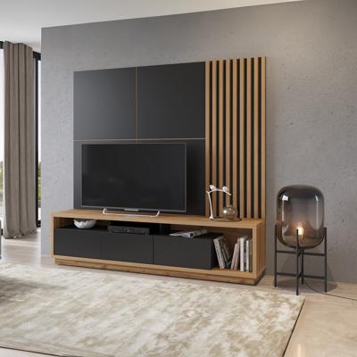 Home365 Wandcombinatie Celano - Wotan Eiken / Zwart