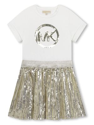 Michael Kors Kids robe courte à sequins - Blanc
