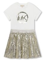 Michael Kors Kids robe courte à sequins - Blanc